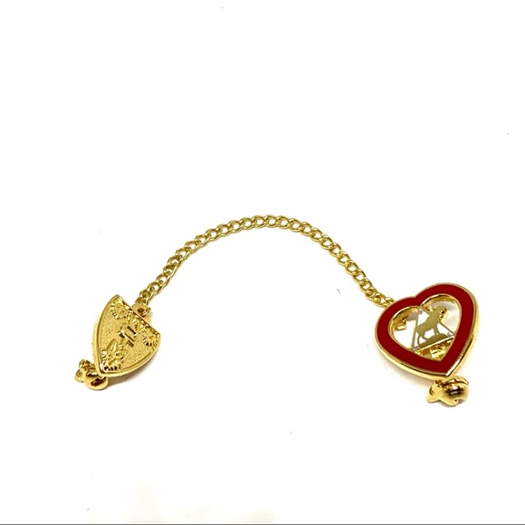 Jewelry - Women of the Moose WOTM Fraternal Sweetheart Two Part Lapel Pin with Chain